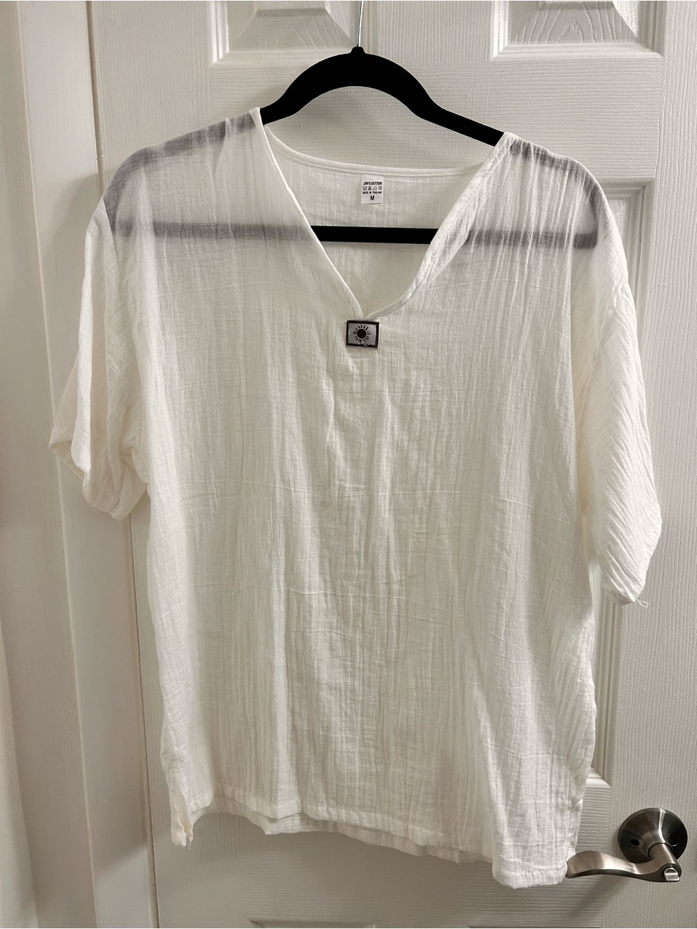 Lightweight White V-Neck Women’s Shirt